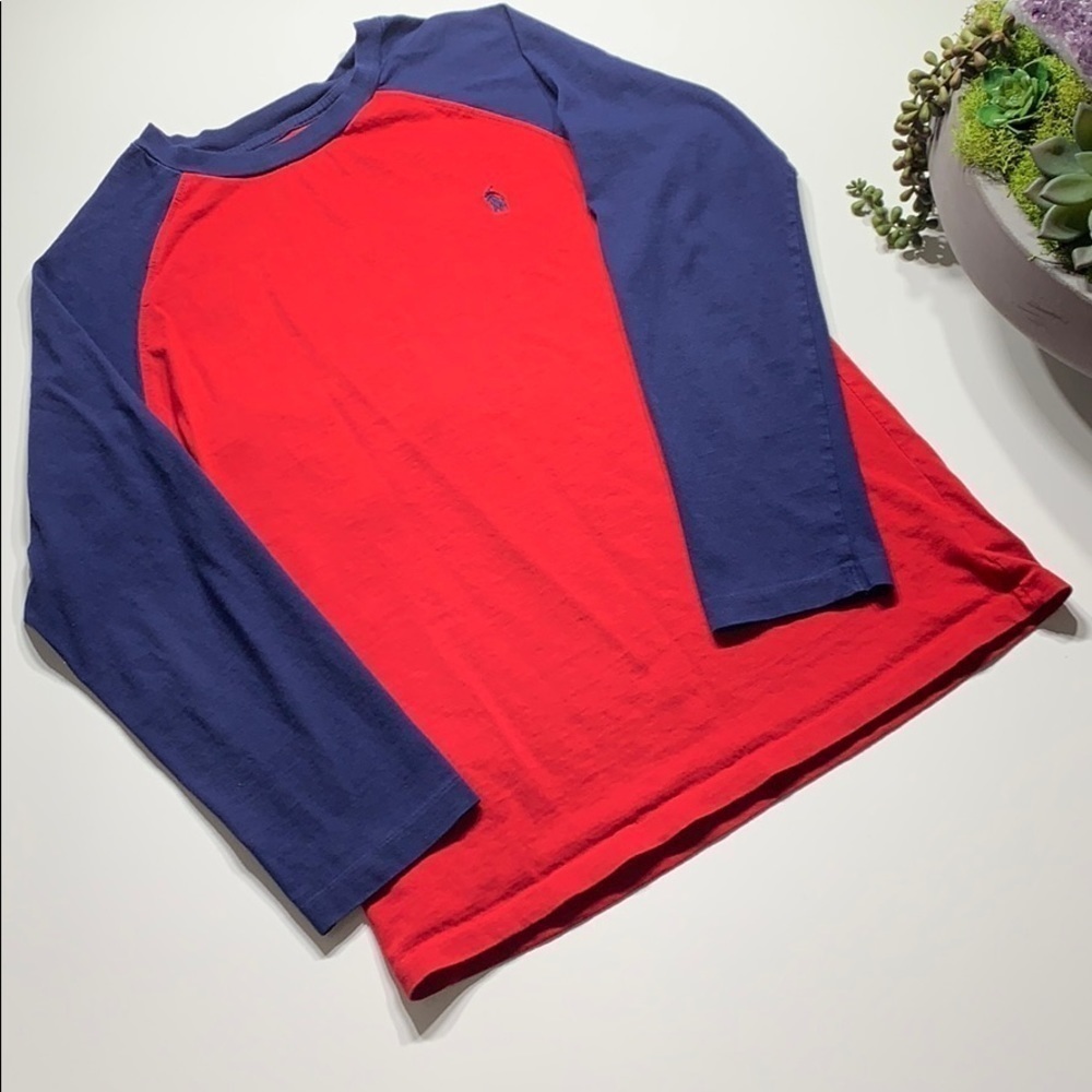 Polo Ralph Lauren Long Sleeve Baseball T Shirt color block red blue tee